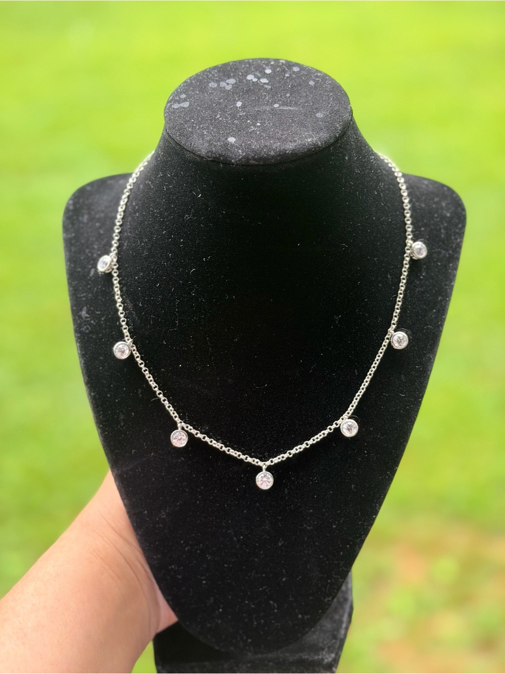 Djoy 925 Sterling Silver Cubic Zirconia Station Necklace